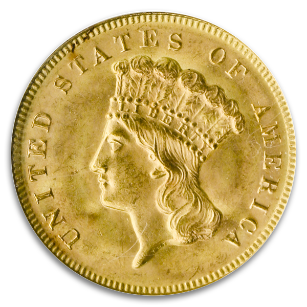 A Sample THREE DOLLAR GOLD Coin